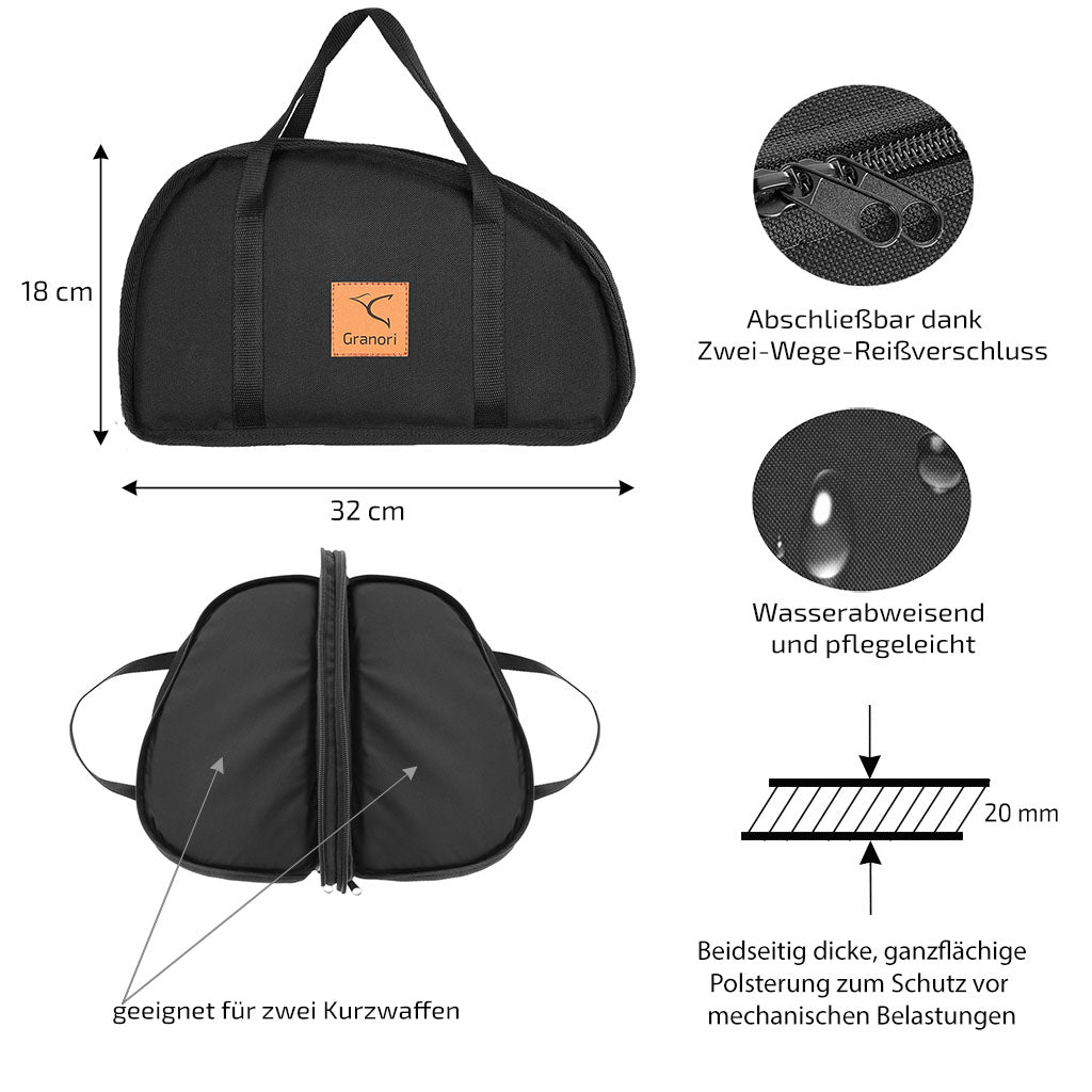 Doppel Pistolentasche für 2 Kurzwaffen