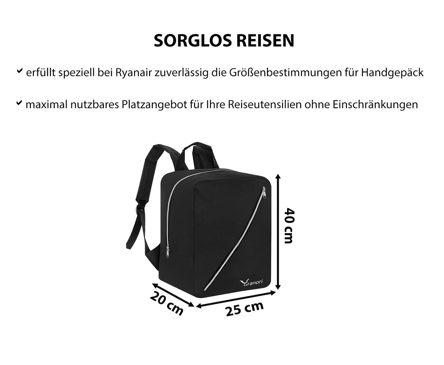 Handgepäck Rucksack 40x20x25 cm – BASIC