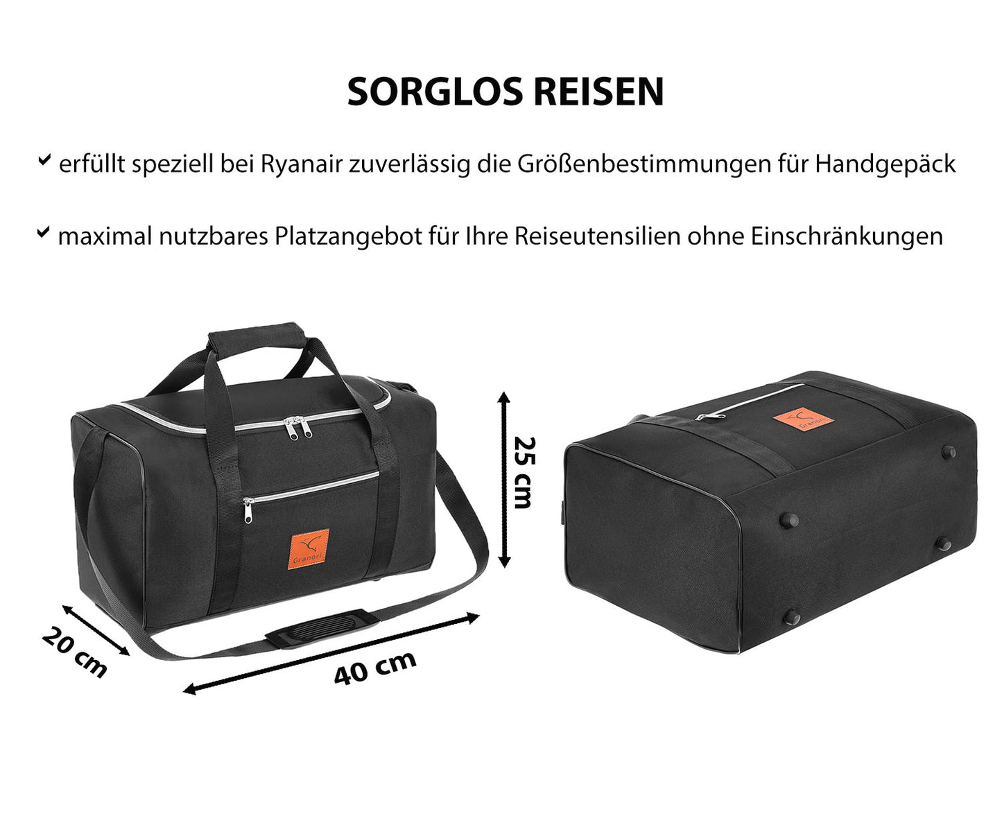 Handgepäck Reisetasche 40x20x25 cm – RT2