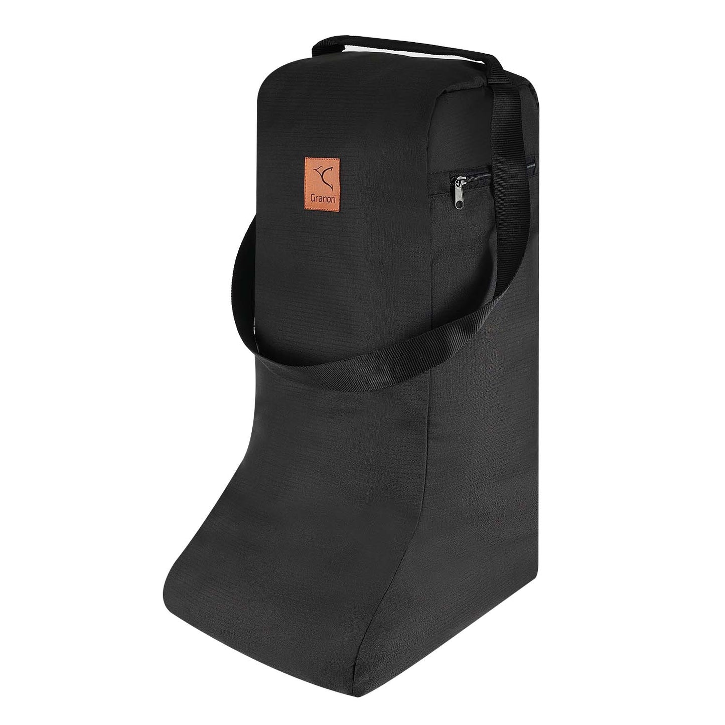 Schwarze Reitstiefel-Tasche