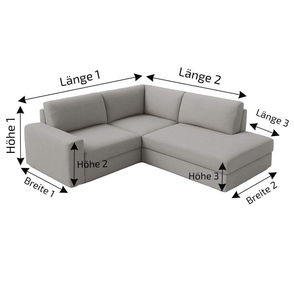 Schutzhülle Ecksofa mit Recamiere rechts nach Maß (Maßanfertigung)