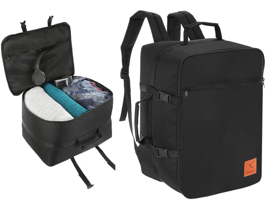 40x30x25 cm / 40x30x20 cm (flexible Maße) Handgepäck Koffer-Rucksack aufklappbar für Eurowings (Hauptbild)