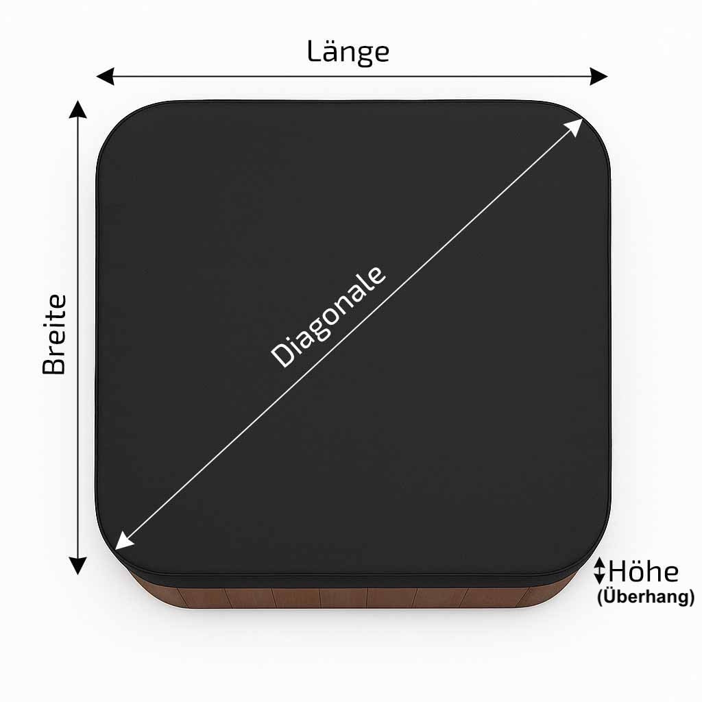 Maßangefertigte Abdeckung / Abdeckhaube für Hot Tub und Whirlpool nach Maß mit Ösen