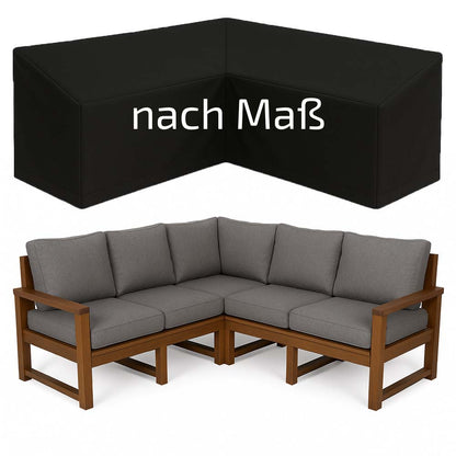 Maßangefertigte Abdeckhaube für L-Lounge und Ecklounge Möbel als Plane zum Schutz vor Wind und Wetter