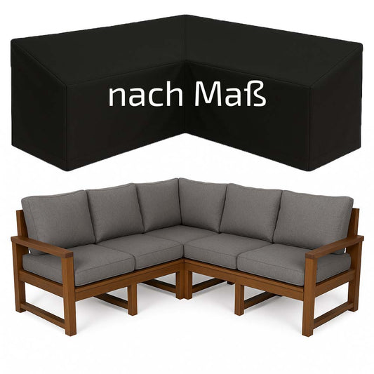 Maßangefertigte Abdeckhaube für L-Lounge und Ecklounge Möbel als Plane zum Schutz vor Wind und Wetter