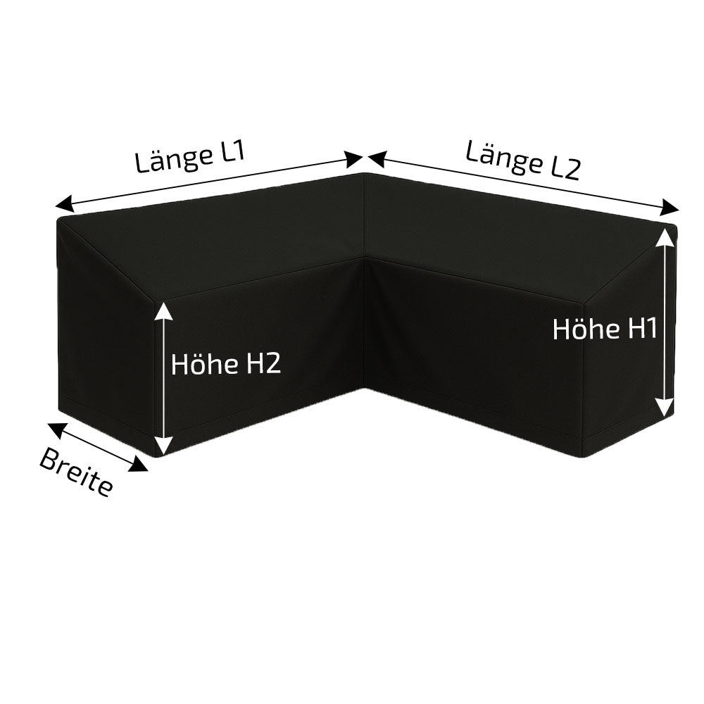 Abdeckhaube Plane nach Maß für L Form Lounge Möbel Größe konfigurieren