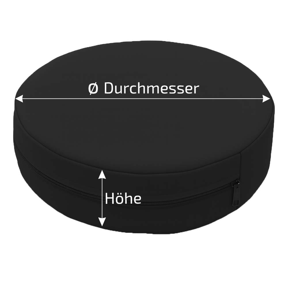 Maßgefertigte runde Polster Hülle als Cushion Cover