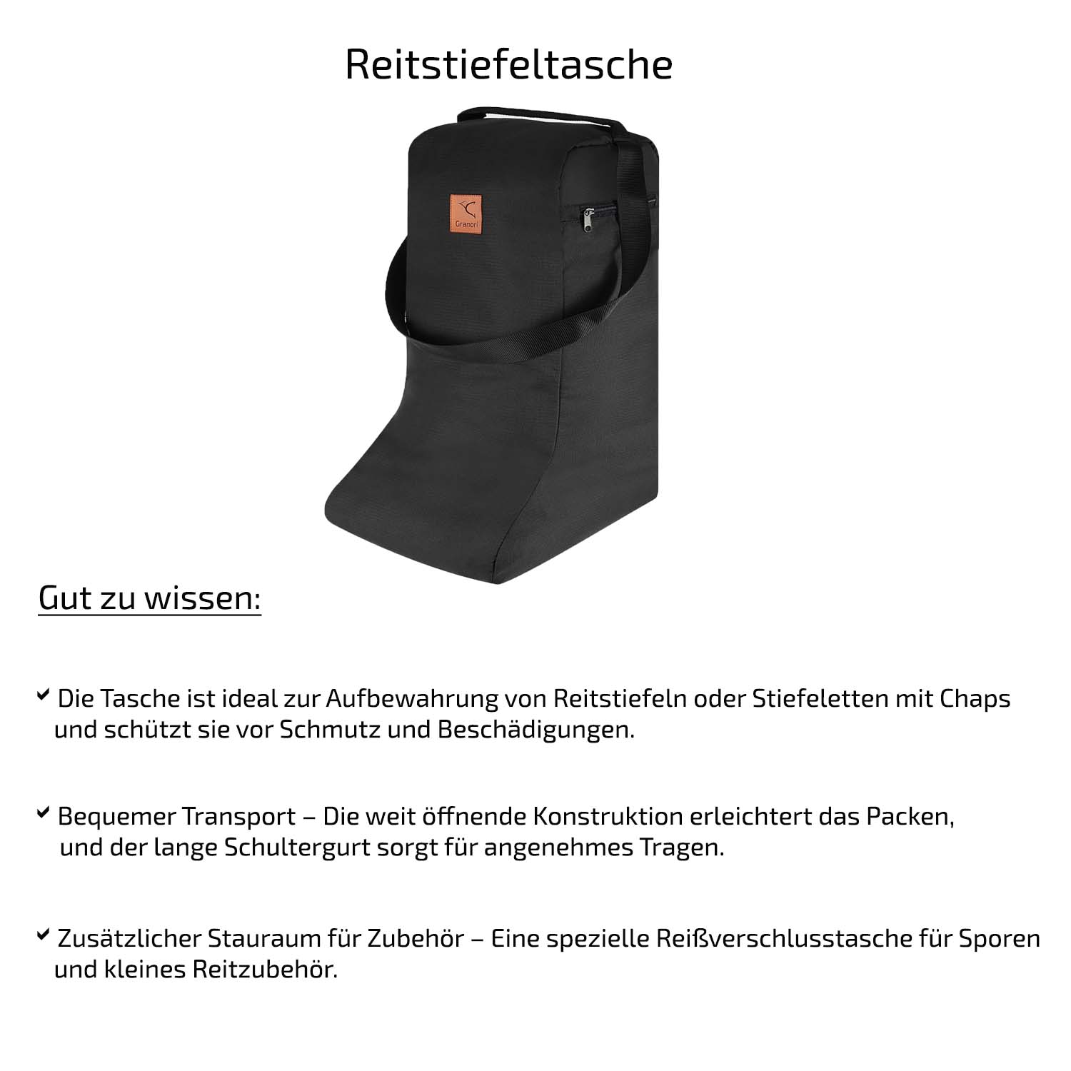 reitstiefel aufbewahren Reitstiefeltasche mit Schulterriemen und extra Seitenfach – Granori Official