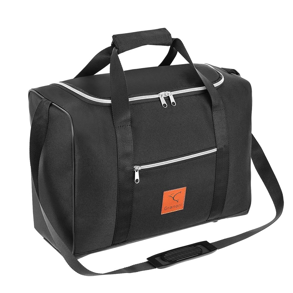 Handgepäck Flugzeug Reisetasche 40 x 30 x 20 cm (30x40x20 cm) für Wizzair / Ryanair Flug mit Trolleyschlaufe in schwarz.