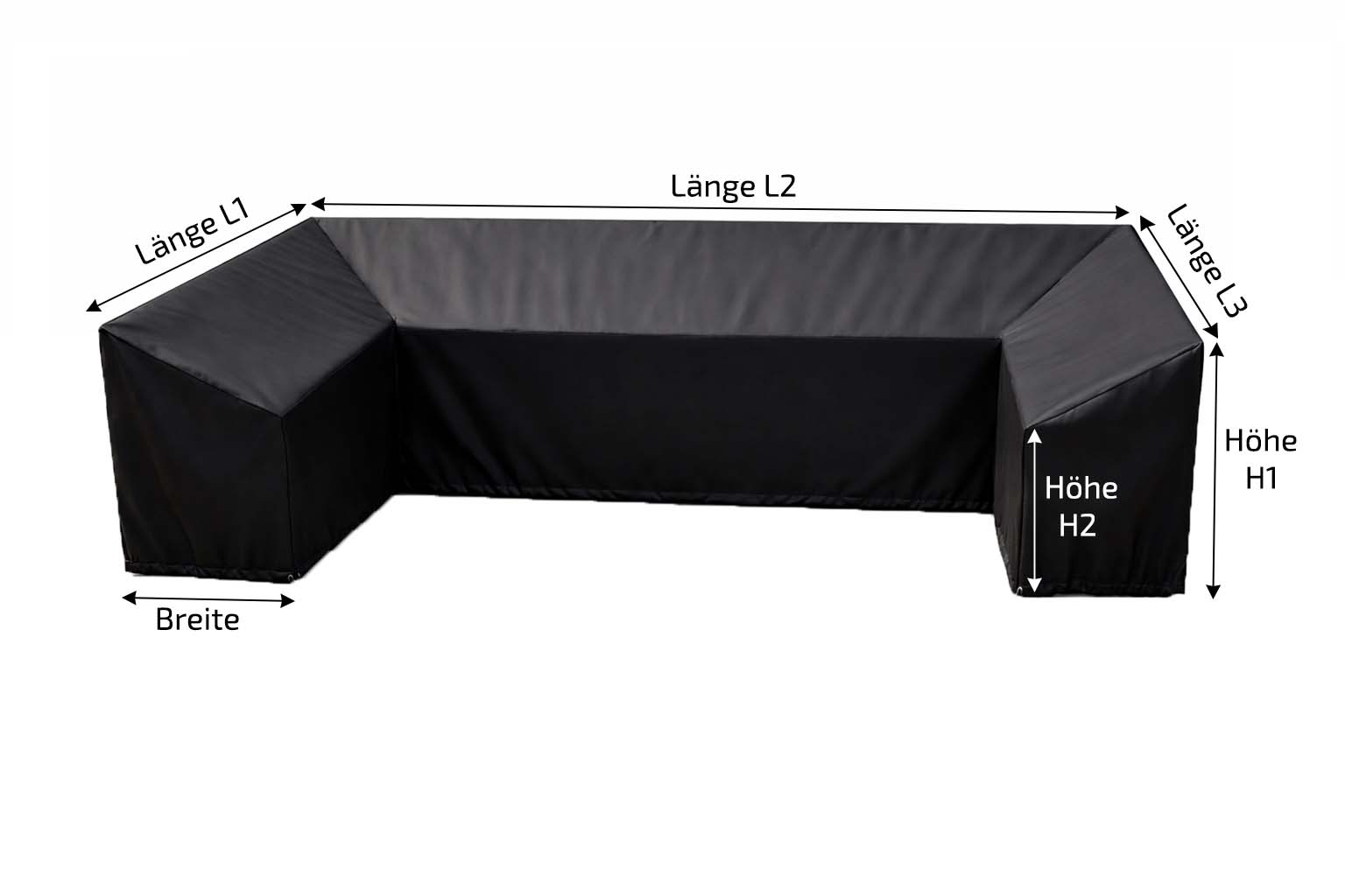 Hochwertige Schutzhülle nach Maß für U-förmige Outdoor Küche – langlebige Abdeckhaube für Gartenküche, BBQ-Kitchen und Grillstation mit perfekter Passform und zuverlässigem Schutz bei jedem Wetter.