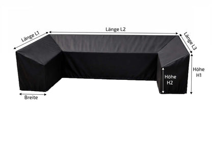 Hochwertige Schutzhülle nach Maß für U-förmige Outdoor Küche – langlebige Abdeckhaube für Gartenküche, BBQ-Kitchen und Grillstation mit perfekter Passform und zuverlässigem Schutz bei jedem Wetter.