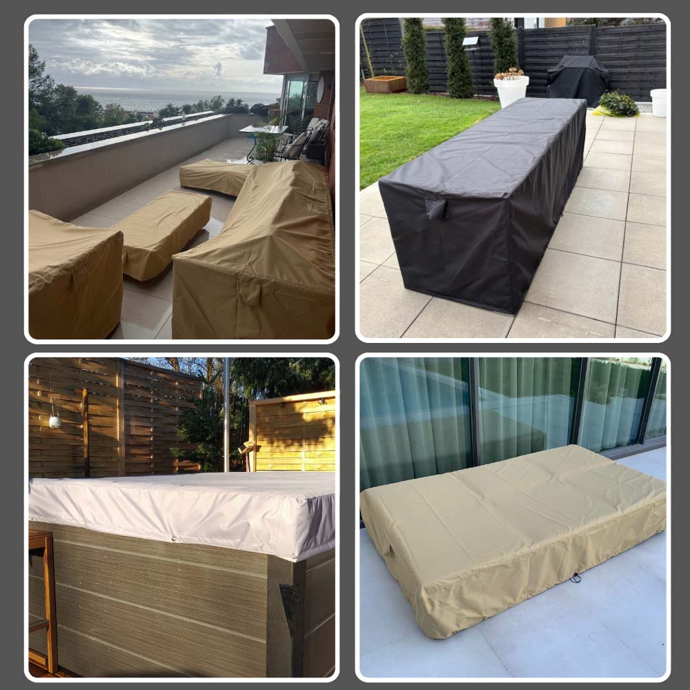Wasserdichter Outdoor Stoff als Meterware in Schwarz, Creme, Grau oder Beige 
