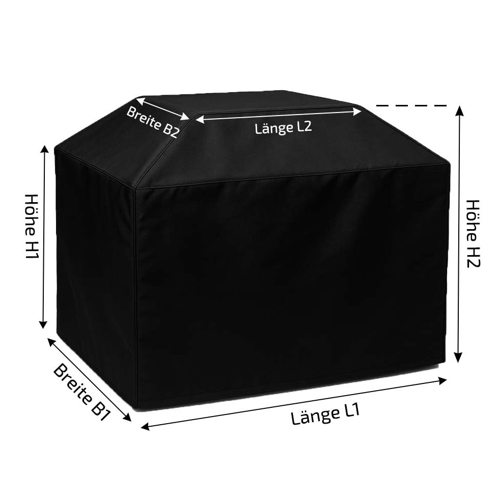 Passgenaue, wasserdichte und wetterfeste Abdeckung auf Maß für Gas Feuertisch im Garten