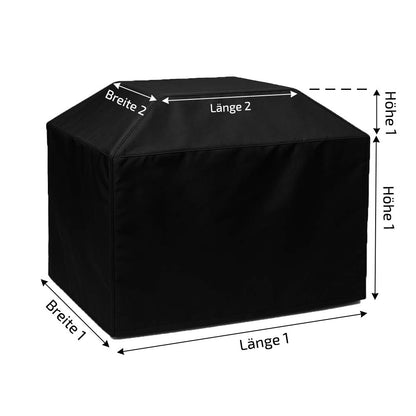 Passgenaue, wasserdichte und wetterfeste Abdeckung auf Maß für Gas Feuertisch im Garten