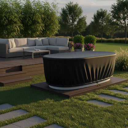 Faltbare Badewannen Abdeckung nach Maß für Outdoor aus wetterfester Schutzplane, passgenau als Abdeckhaube und Schutzhülle für Gartenbadewannen