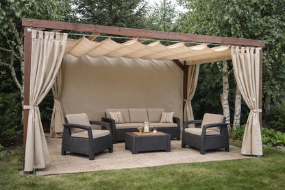 Robuste wetterfeste Vorhänge nach Maß für Garten Pergola und Terrasse draußen