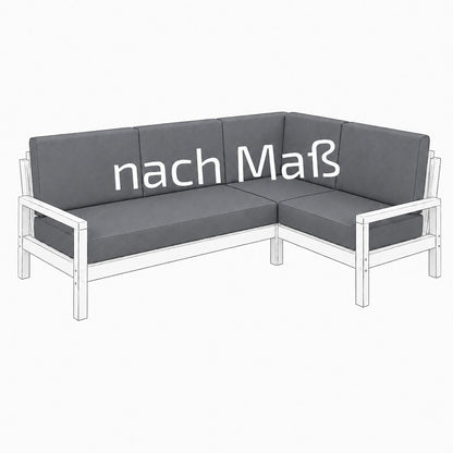 Graue Sitz- und Rückenpolster nach Maß für ein Ecksofa