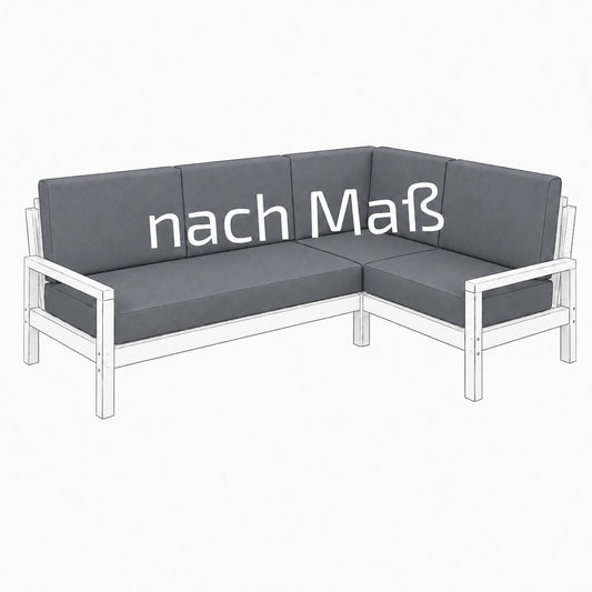 Graue Sitz- und Rückenpolster nach Maß für ein Ecksofa