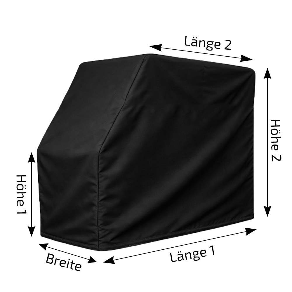 Abmessungen einer wasserdichten und maßgefertigten Stapler Schutzhülle als Outdoor Wetterschutz