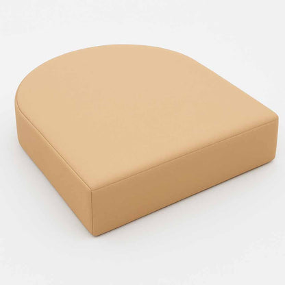 Maßgeschneiderter wasserdichter Sitzkissenbezug in Halbkreisform und Farbe beige