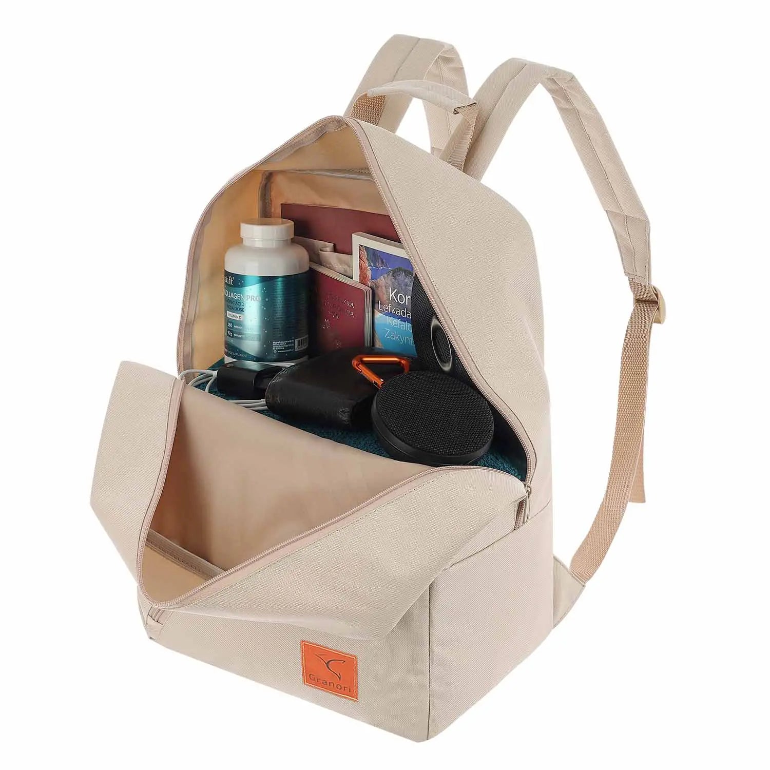 Leichter Flugzeug Handgepäck Rucksack 40x30x20 cm Backpack mit geöffnetem Fach