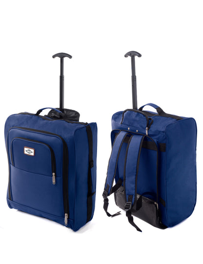 Handgepäck Trolley 55x40x20 cm mit Rucksack-Funktion in blau