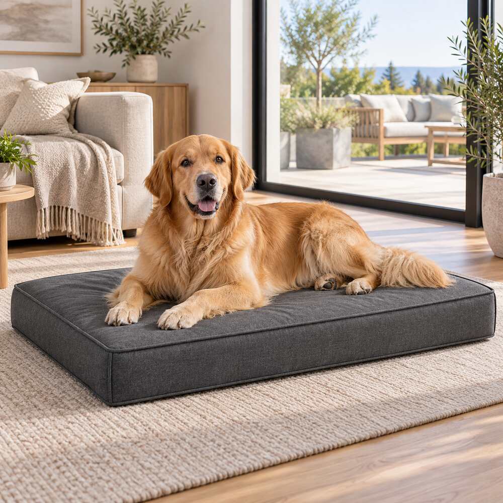 Maßgefertigtes Hundebett mit Golden Retriever