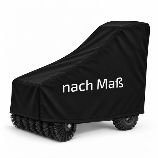 Kehrmaschinen-Abdeckung nach Maß – wasserdichte, UV-beständige und wetterfeste Schutzhaube für motorisierte Kehrmaschinen im Außenbereich.