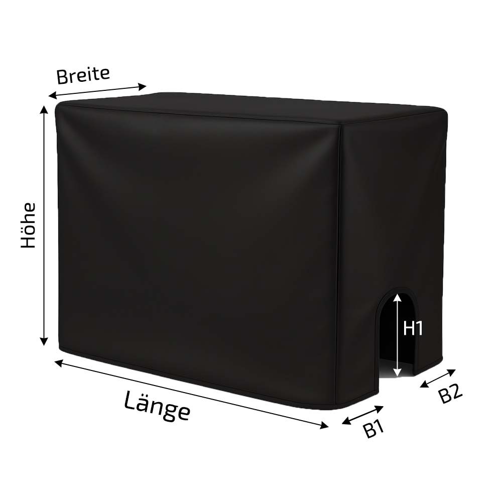 Robuste Schutzhülle auf Maß für Klimagerät sowie Wärmepumpe mit exakter Passform, UV- und witterungsbeständig, ideal als Abdeckplane für Outdoor-Klimageräte.