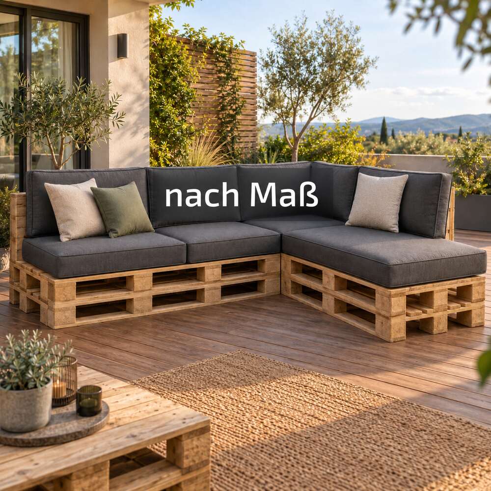 Maßgefertigte Palettenkissen für Sitz und Rücken