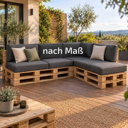 Maßgefertigte Palettenkissen für Sitz und Rücken