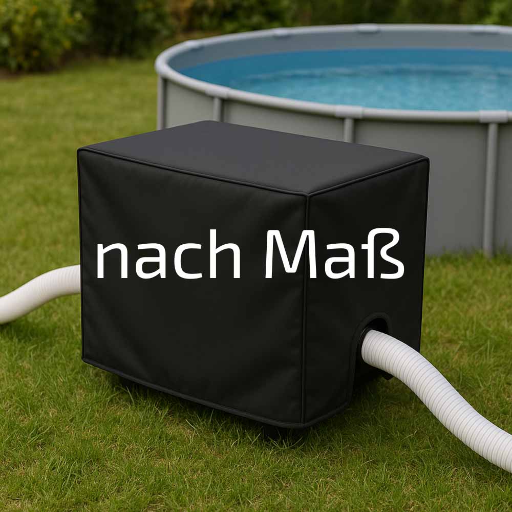Maßgefertigte Poolpumpen Abdeckung im Garten
