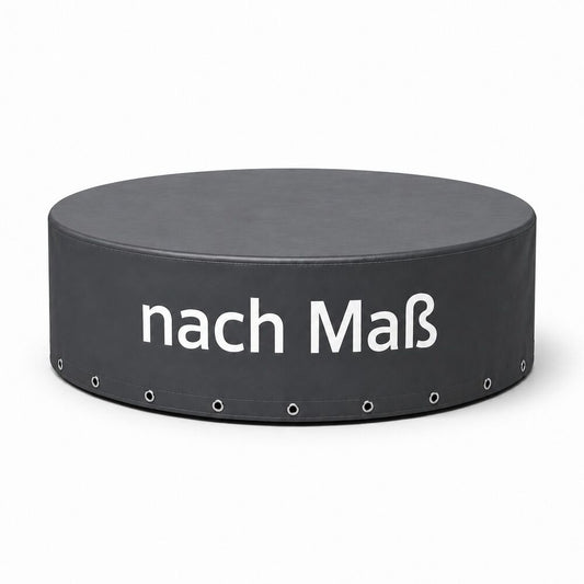Runde PVC-Abdeckhaube nach Maß in Zylinderform mit Ösen