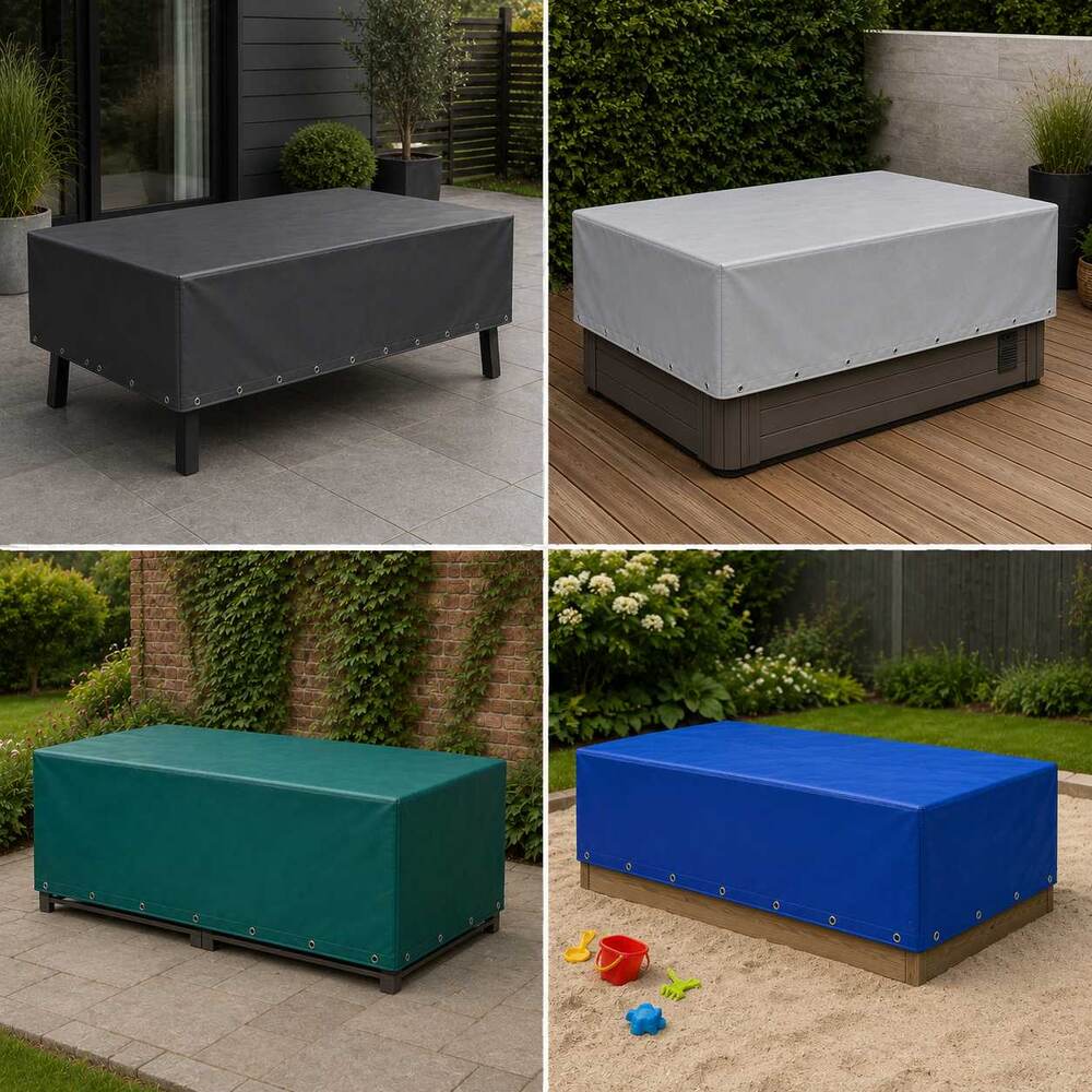 Rechteckige PVC-Schutzhauben auf Maß für Gartenmöbel, Whirlpool und Sandkasten