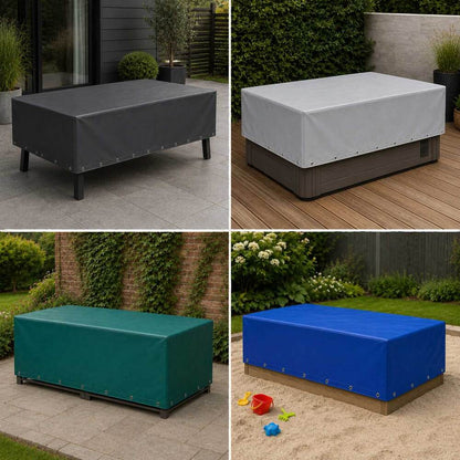 Rechteckige PVC-Schutzhauben auf Maß für Gartenmöbel, Whirlpool und Sandkasten