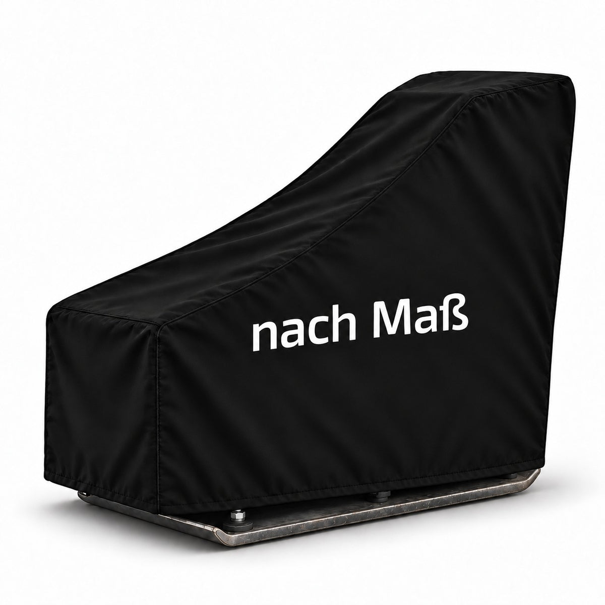 Schwarze wasserdichte Rüttelplatte Abdeckung nach Maß mit erhöhtem Griffbereich und sichtbarer Bodenplatte