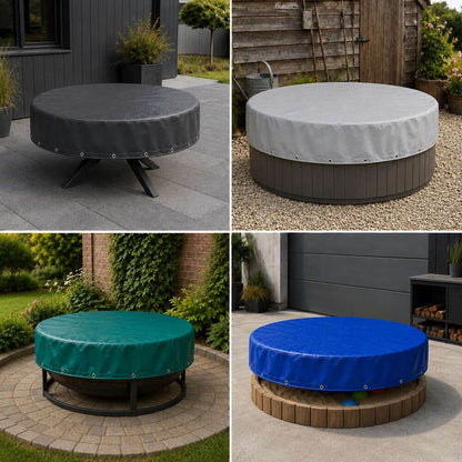 Runde PVC-Schutzhauben nach Maß für Gartentisch, Whirlpool und Feuerschale