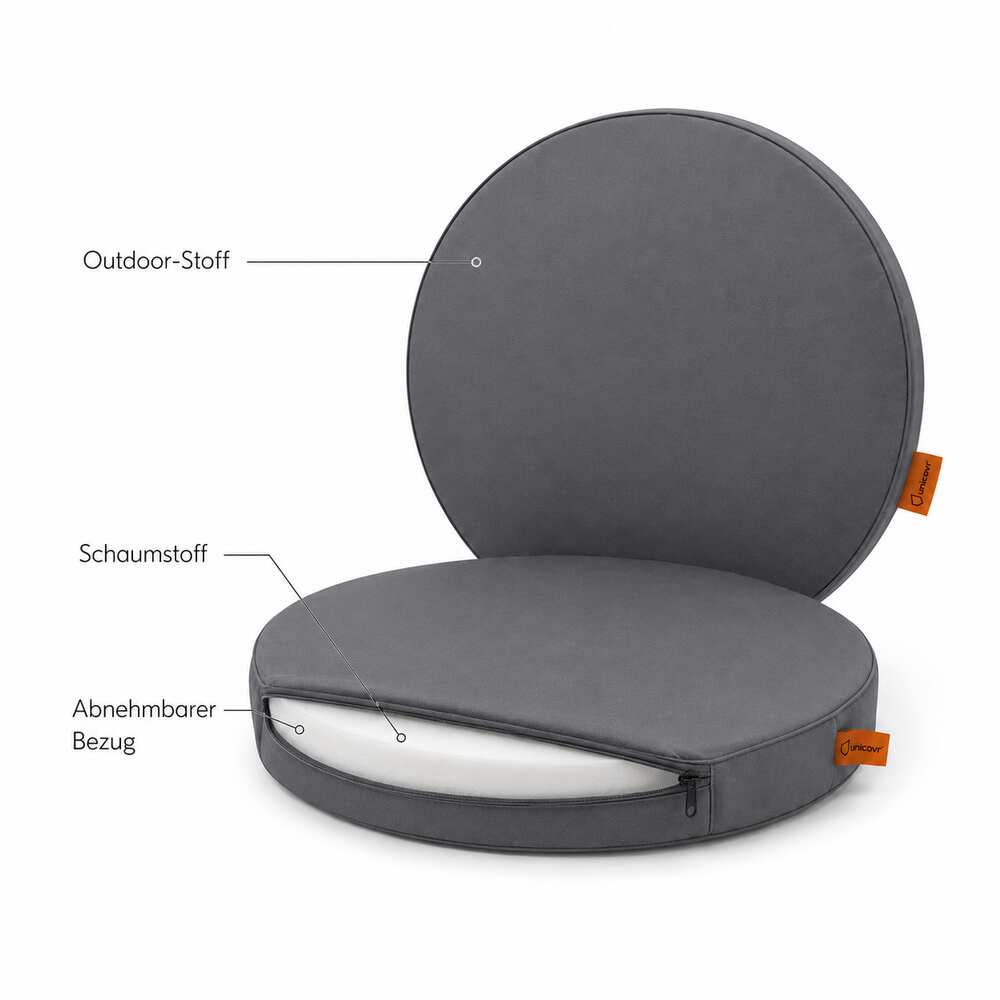 Rundes Outdoor-Sitzkissen mit Schaumstoff und abnehmbarem Bezug