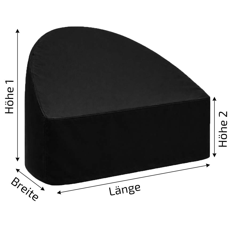 Halbrunde Abdeckung für Sonneninsel als wasserdichte Schutzhülle auf Maß angefertigt