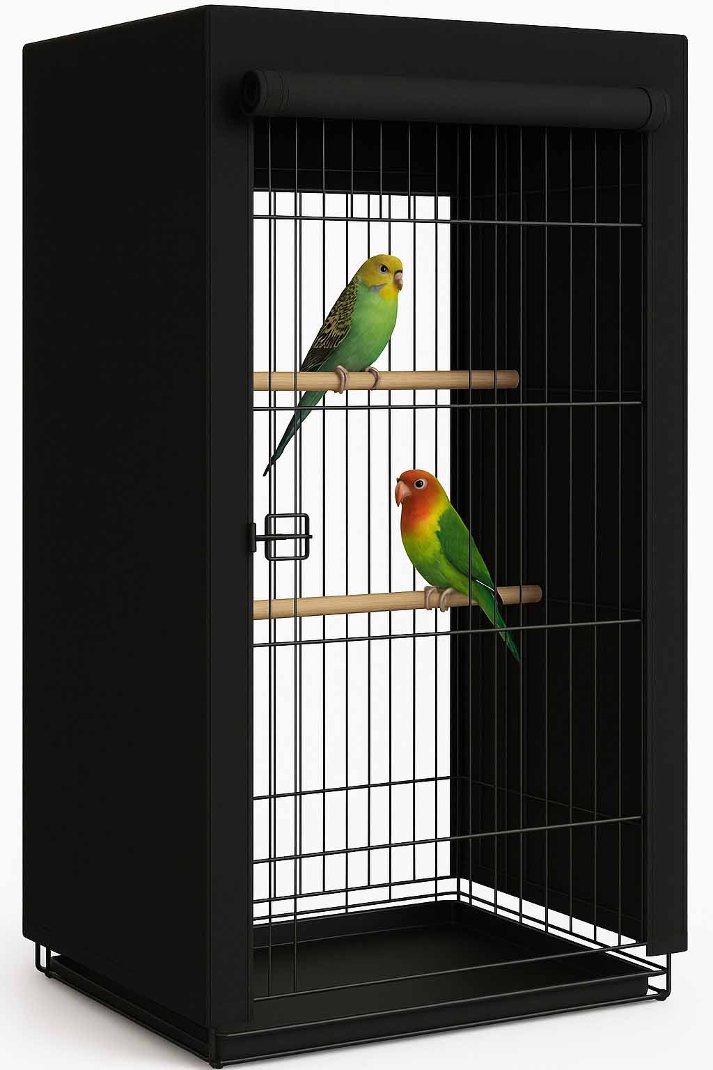 Tierkäfig mit maßgefertigter Abdeckplane im Außenbereich – Käfig Abdeckhaube als wetterfester Schutz für z.B. Hundebox, Kaninchenstall oder Vogelkäfig